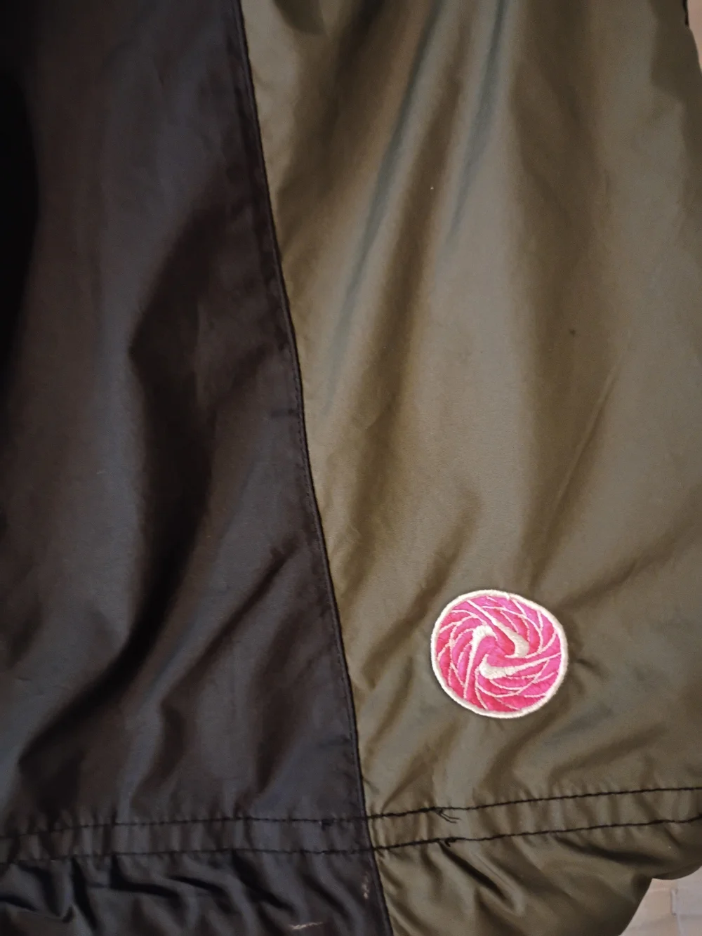 Nike Olive Green and Black Drawstring Athletic Mini Skirt